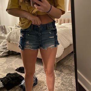 blue jean shorts